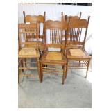 5 CANE SEAT CHAIRS