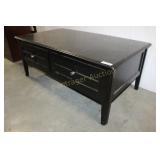 DARK COLORED COFFEE TABLE WITH 2 DRAWERS