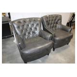 2 GRAY UPHOLSTERED CHAIRS