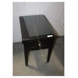 BLACK END TABLE WITH SINGLE DRAWER