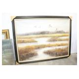 LARGE WATER FOWL PAINTING ON CANVAS