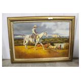 FRAMED COWBOY PAINTING ON CANVAS