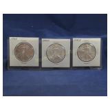 3- AMERICAN EAGLE ONE DOLLAR SILVER COIN