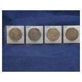 2- MORGAN & 2- PEACE SILVER DOLLAR COINS