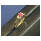 10K YELLOW GOLD TOURMALINE RING