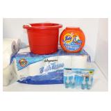 LARGE GROUPING OF BATHROOM & CLEANING SUPPLIES