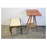 SIDE TABLE AND FOOT STOOL