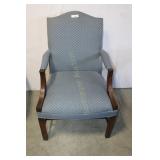 BLUE UPHOLSTERED LOUNGE CHAIR