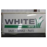 WHITE BY MTD PLASTIC SIGN