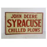 JOHN DEERE SYRACUSE CHILLED PLOWS METAL SIGN