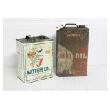 TWO MOTOR OIL ADVERTISMENT CANS