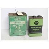 TWO GLF OIL CANS