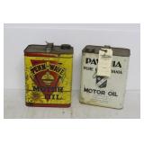 TWO ADVERTISING MOTOR OIL CANS