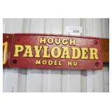 HOUGH PAYLOADER CAST IRON NAME PLATE