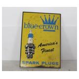 BLUE CROWN SPARK PLUGS METAL SIGN