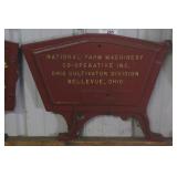 NATL FARM MACHINERY CAST IRON GRAIN DRILL PLATE
