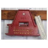 WIARD PLOW CO. CAST IRON NAME PLATE
