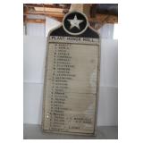 RETSOF SALT MINE WOODEN HONOR ROLL SIGN