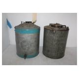 TWO GALVANIZED CANS