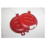 TWO FARQUHAR CAST IRON COVERS