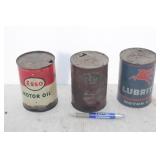 THREE ADVERTISMENT OIL CANS