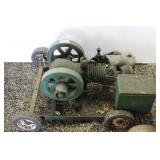 HIT AND MISS MOTOR ON CAST IRON CART