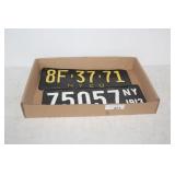 1913  AND 1928 NY LICENSE PLATES