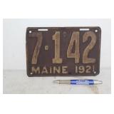 1921 MAINE LICENSE PLATE