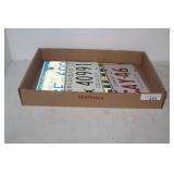 5 VINTAGE LICENSE PLATES