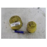 TWO JOHN DEERE WHEEL AXEL COVERS