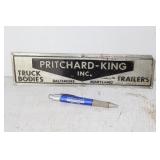 PRITCHARD-KING INC. TIN SIGN