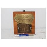 REX CHAIN BELT CO. BRASS PLAQUE