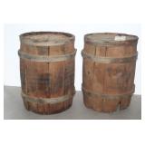 2 WOODEN ADVERTISING BARRELS