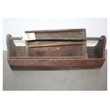 WOODEN TOOL BOX & WOODEN AMMO BOX
