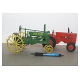 2 CAST METAL JOHN DEERE TRACTORS