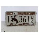 WYOMING LICENSE PLATE