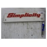 SIMPLICITY PLASTIC SIGN 14"