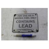 GAS PUMP LEAD SIGN