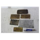 COLLECTION OF BRASS NAME PLATES