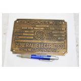 SYNCHRONOUS MOTORS BRASS PLATE