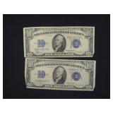 (2) US $10 SILVER CERTIFICATES