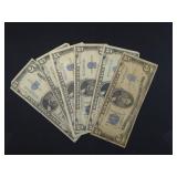 (6) US $5 SILVER CERTIFICATES, SERIES 1934