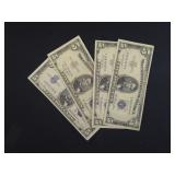 (4) US $5 SILVER CERTIFICATES