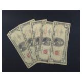 (4) SERIES 1963 AND (1) SERIES 1953 US $5 NOTES