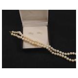 14K GOLD, FRESH WATER PEARL NECKLACE/ EARRINGS