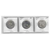 (3) US SILVER HALF DOLLARS