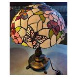 LEADED GLASS LAMP WITH SHADE