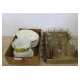 PYREX, CORELLE, ROYAL IRONSTONE CHINA
