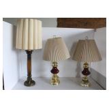 2 MATCHING LAMPS PLUS EXTRA LAMP