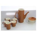 MID CENTURY DESSERT SET W/ ADDITIONAL MUGS